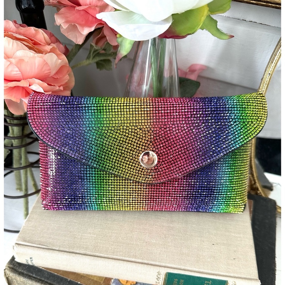 Rhinestone pave clutch & bum bag or Fanny pack